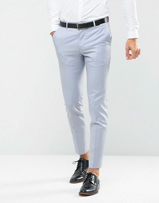 Limehaus  Mens Pale Blue Slim Fit Suit Trousers  Suit Direct